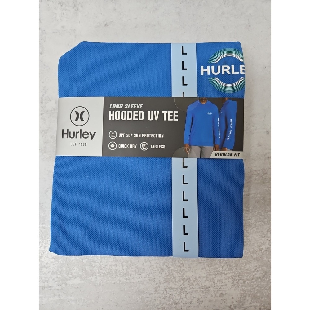 NWT Hurley Men's Mesh  Long Sleeve UV Tee UPF 50+ Sun Protection  Sz L